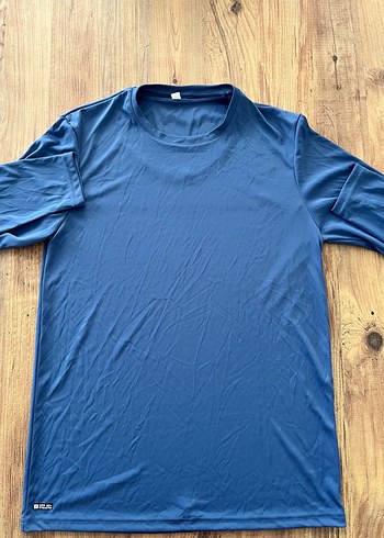 Decathlon Mavi Bisiklet Yaka Spor Tisort