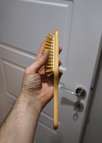 Bambu Ahşap Saplı Dişli Saç Fırçası - Görsel 2