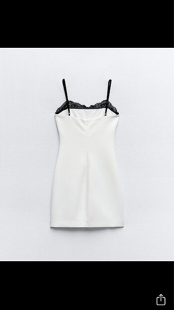 s Beden Zara kontrast dantel detaylı kısa elbise