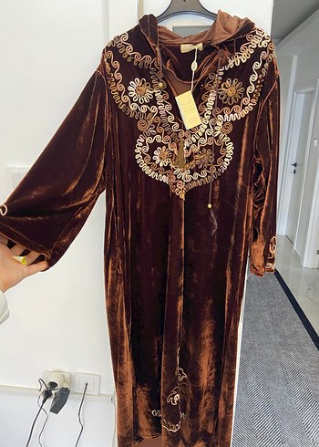 Uzun, Düğmeli, Nakışlı Bohem Kadın Elbise marka temsili - Görsel 2