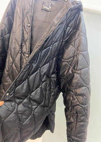 Düğmeli Siyah Kadın Midi Ceket - Görsel 10