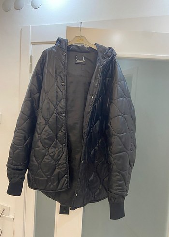 Düğmeli Siyah Kadın Midi Ceket - Görsel 3