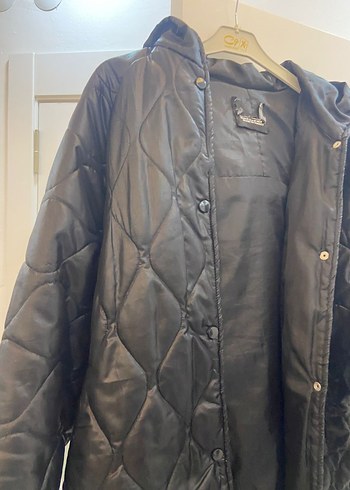 Düğmeli Siyah Kadın Midi Ceket - Görsel 7