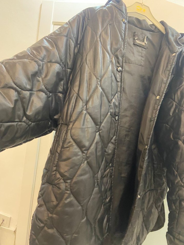 Düğmeli Siyah Kadın Midi Ceket - Görsel 5