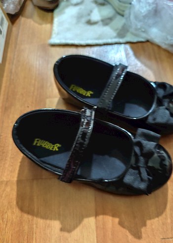 Kız Çocuk Siyah Rugan Balerin Ayakkabı - Görsel 3