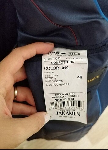 46 Beden Jakamen yelekli takım elbise