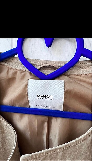 s Beden camel Renk Mango Deri ceket