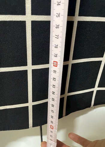 Ekose Desenli Siyah Uzun etek - Görsel 3