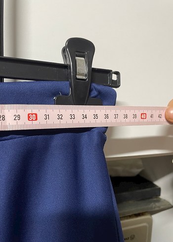 Lacivert Uzun Drapeli Kadın Etek Takım - Görsel 2