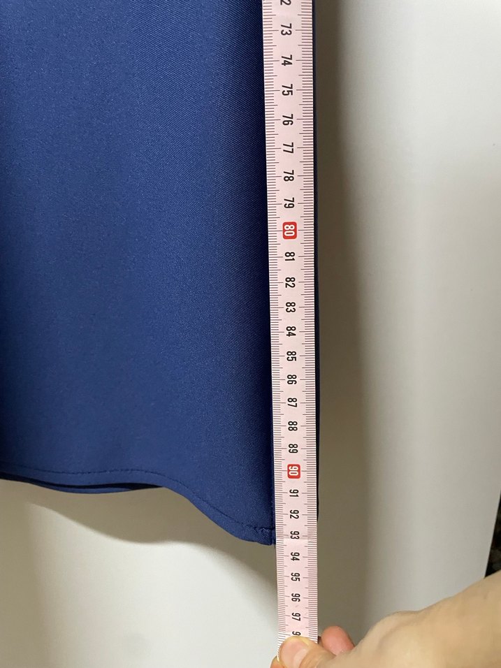 Lacivert Uzun Drapeli Kadın Etek Takım - Görsel 3