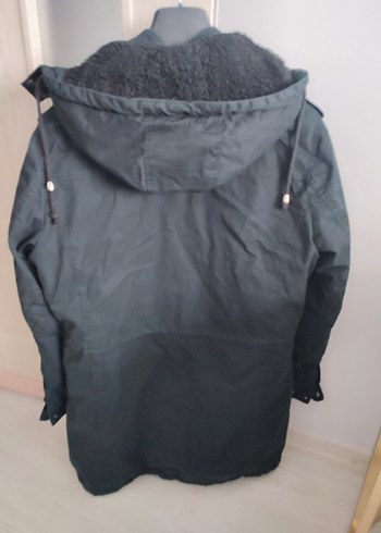 Düğmeli Siyah Denim erkek parka Ceket - Görsel 2