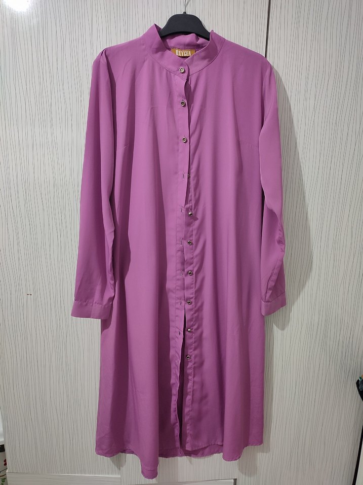 Diger Mor Uzun Kollu Düğmeli Tunik - Görsel 2