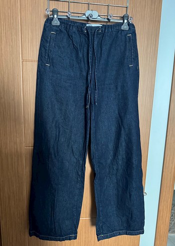 Kadın Lacivert Bol Kesim Denim Pantolon