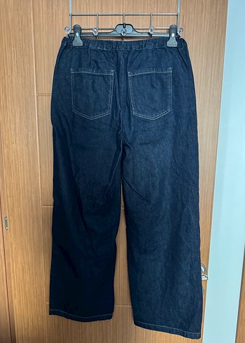 40 Beden Kadın Lacivert Bol Kesim Denim Pantolon