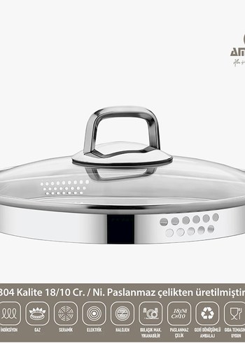 Diğer Amboss Diamond Strainer Paslanmaz Çelik Çelik Kuplu Tencere Seti