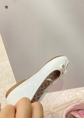 Kız Çocuk Beyaz Fiyonk Detaylı Babet - Görsel 2