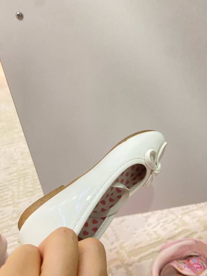 Kız Çocuk Beyaz Fiyonk Detaylı Babet - Görsel 2