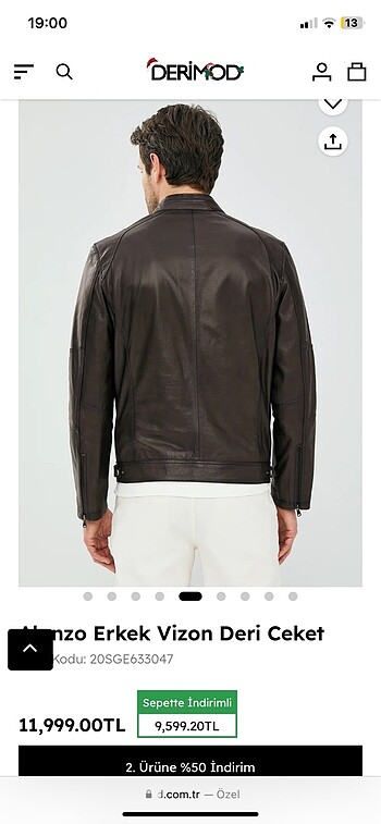 Erkek Derimod Ceket Orjinal Kuzu Derisi - Görsel 8