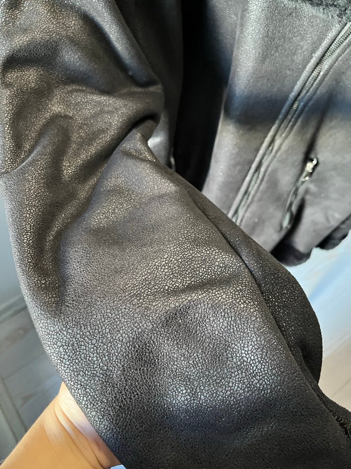 Kürklü Deri Biker Ceket - Görsel 3