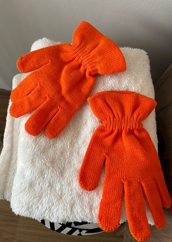 Turuncu Örgü Kadın Eldiveni - Görsel 6