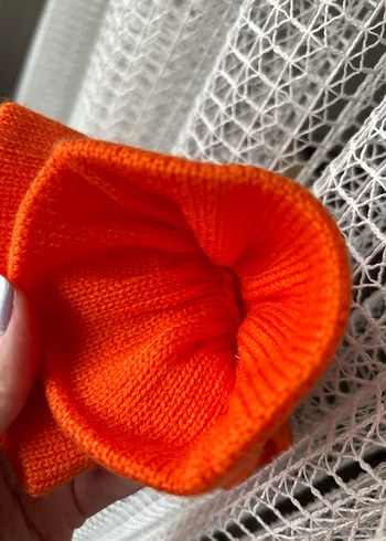 Turuncu Örgü Kadın Eldiveni - Görsel 5