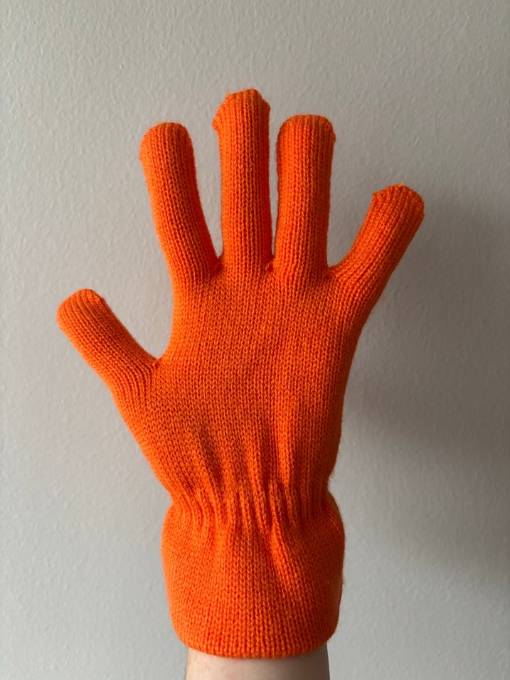 Turuncu Örgü Kadın Eldiveni - Görsel 3
