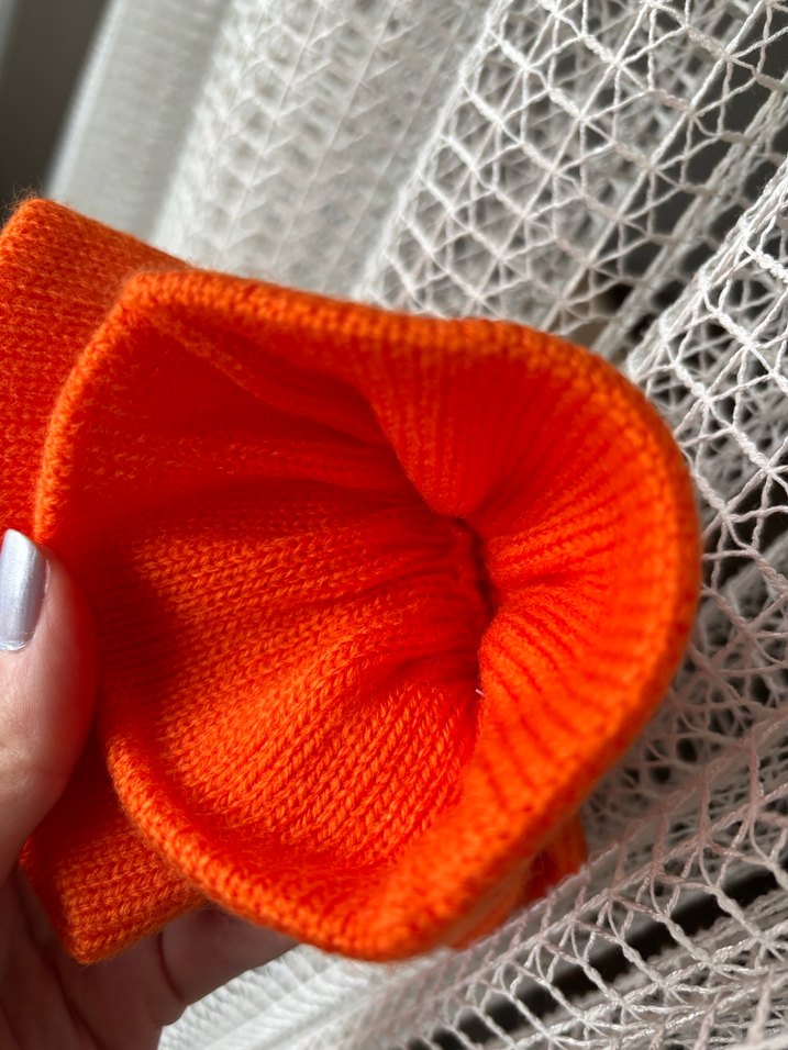 Turuncu Örgü Kadın Eldiveni - Görsel 5