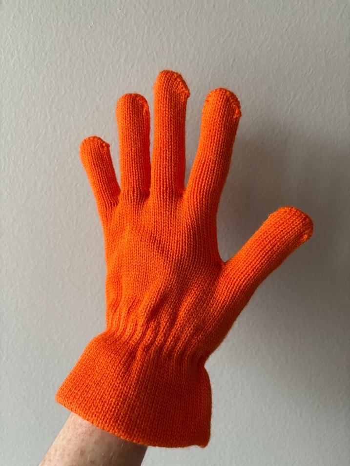 Turuncu Örgü Kadın Eldiveni - Görsel 4