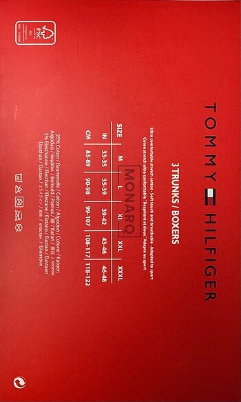 l/xl Beden siyah Renk Tommy Erkek 3lü Boxer Seti