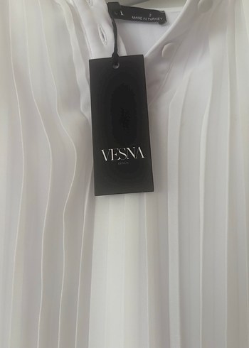 xl Beden Beyaz Pilili V Yakalı Kadın Bluz