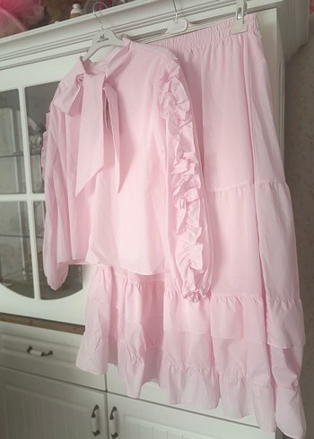 xl Beden pembe Renk Pembe Fırfırlı Hamile Bluzu, Uzun Kollu, Rahat Kesim