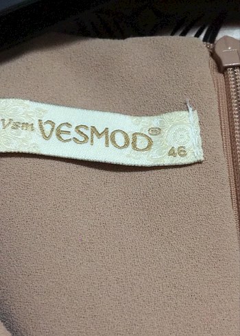 Bej Uzun Kollu İş Kadınları İçin Elbise - Görsel 2