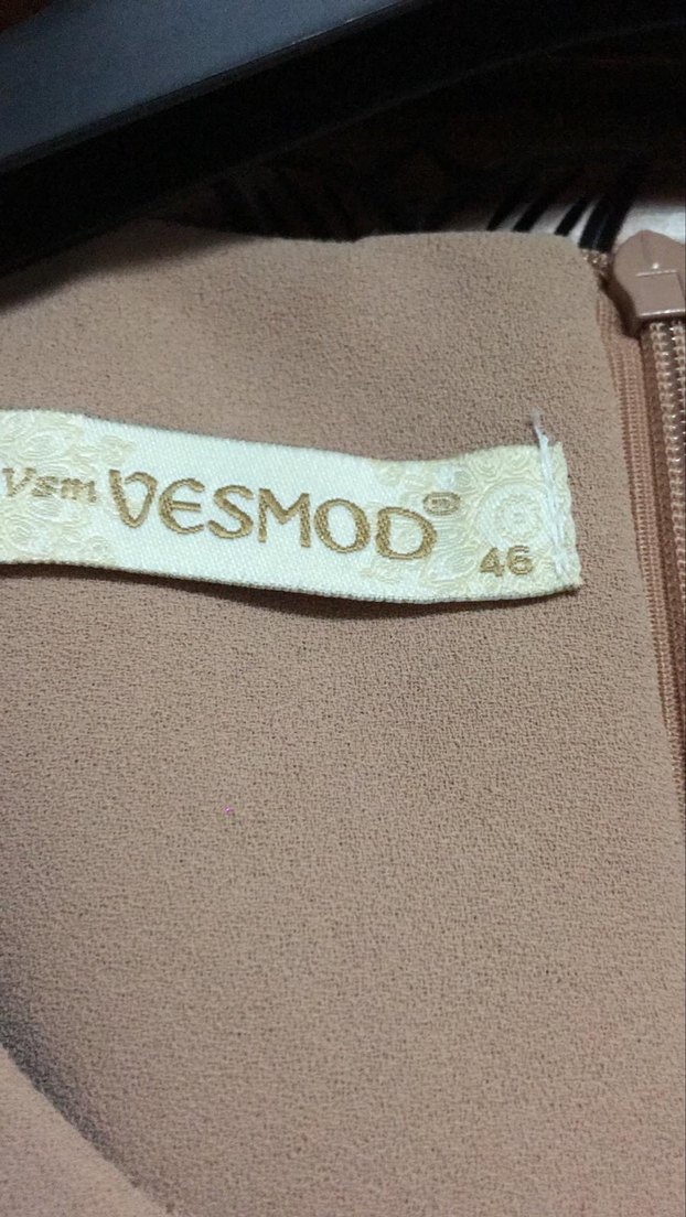 Bej Uzun Kollu İş Kadınları İçin Elbise - Görsel 2