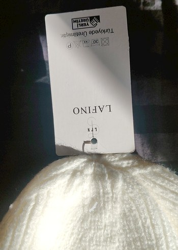 Beyaz Kadın Örgü Sıcak Bere - Görsel 2