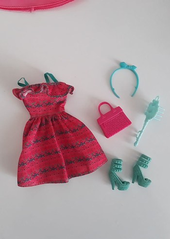 Barbie Renkli Bağlama Desenli Pop Kültür Bebek Kıyafetleri