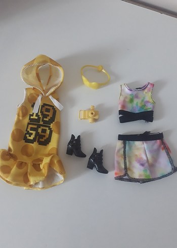 Barbie Sokak Stili Sarı Tie-Dye Bebek Kıyafet Seti