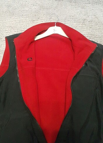 xl Beden Çift taraflı giyilebilen kırmızı siyah yelek