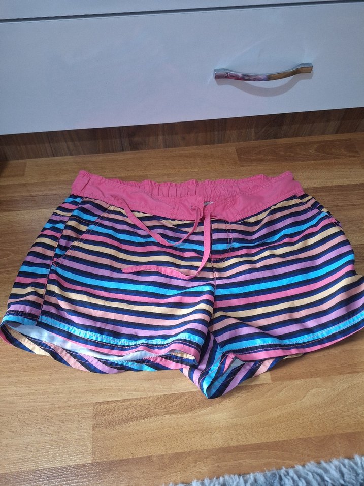 Renkli Pileli Mini Kadın Şort - Görsel 2