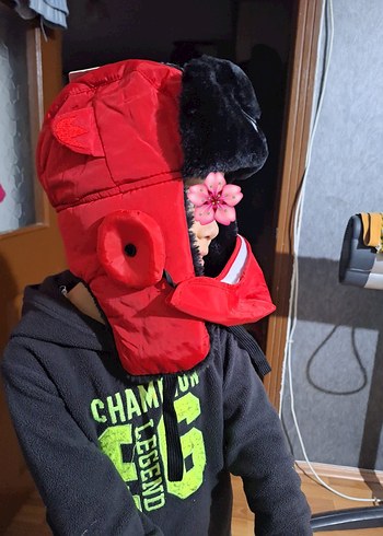 Renkli Baskılı Siyah Erkek Çocuk Biker Bere - Görsel 4