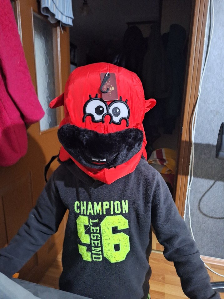 Renkli Baskılı Siyah Erkek Çocuk Biker Bere - Görsel 5