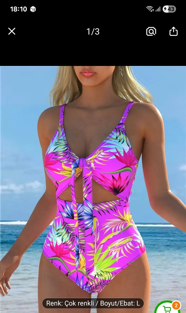 Renkli Bağlamalı İp Askılı Mayo - Görsel 4