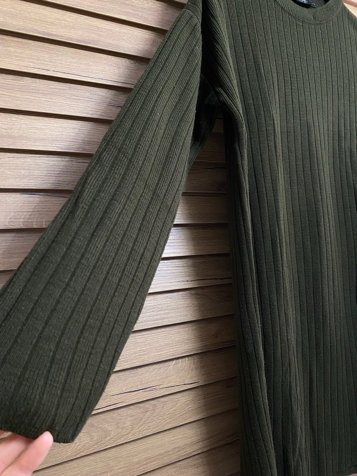 Kadın Haki Uzun Triko Takım - Görsel 3