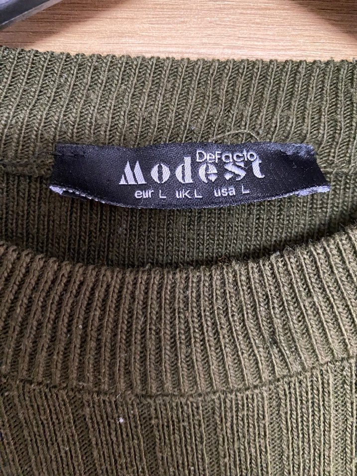 Kadın Haki Uzun Triko Takım - Görsel 4