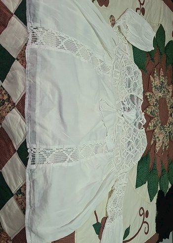 m Beden Dantel Detaylı Beyaz Bohem Kadın Bluz