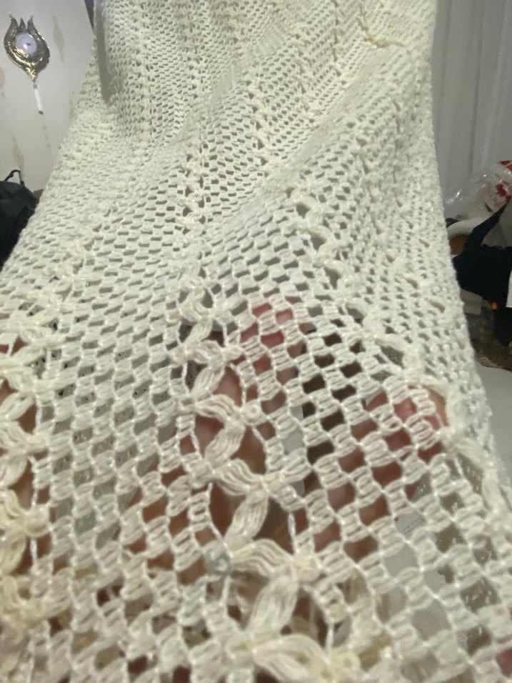 Beyaz Dantel Midi Elbise - Görsel 2