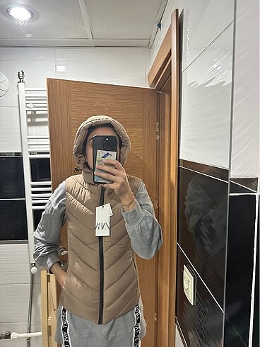 s Beden camel Renk Zara vücuda oturan yelek