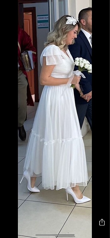 m Beden Beyaz nikah nişan isteme elbisesi