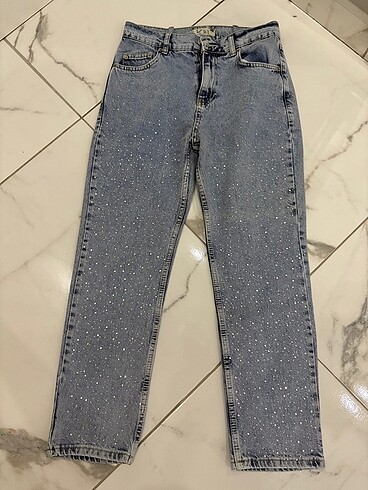 s Beden mavi Renk Taşlı Jean Pantolon