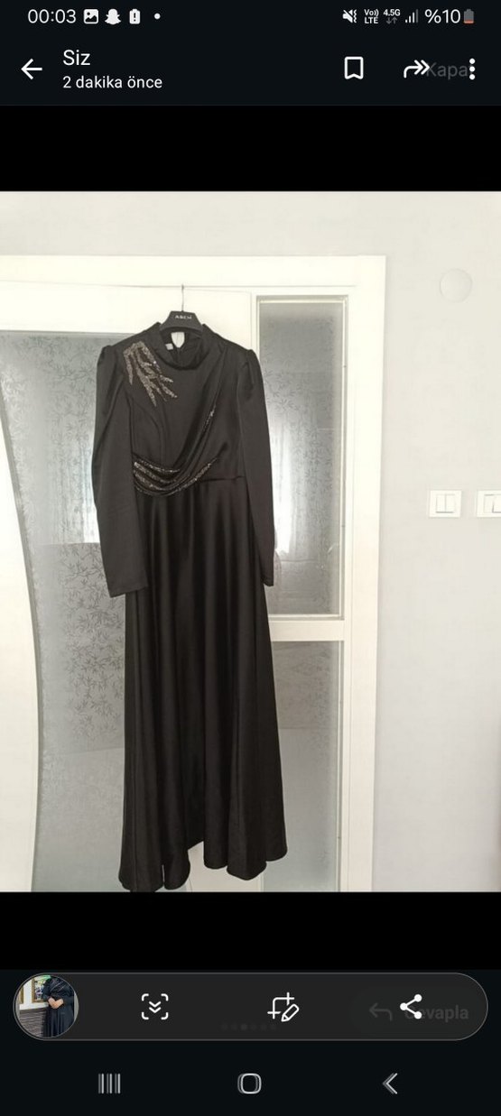 Siyah Uzun taşli.abiye - Görsel 3