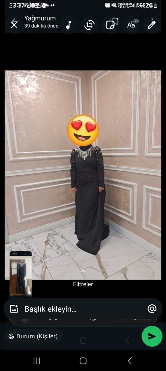 Siyah Uzun Goth Parti Elbisesi - Görsel 3